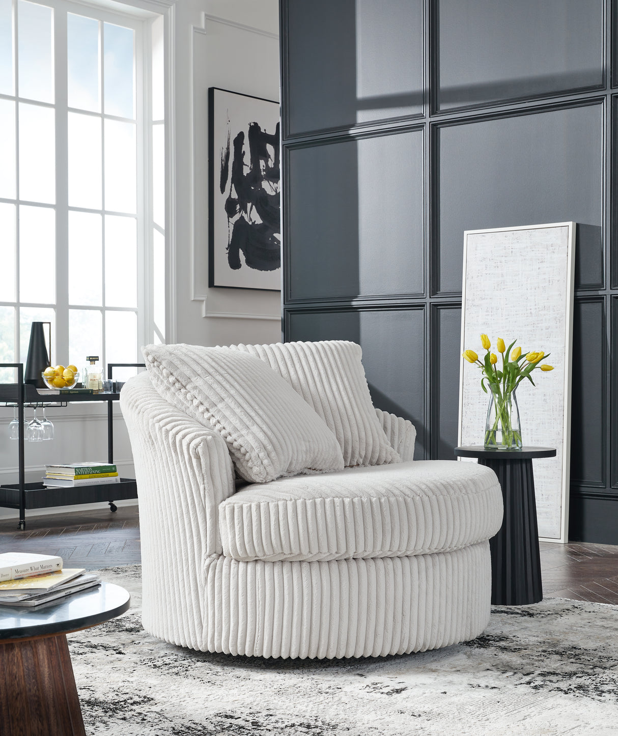 Mega Furniture - Ashley Furniture - Gramwell Swivel Accent Chair - Swivel Accent Chair / Alloy - A3000724