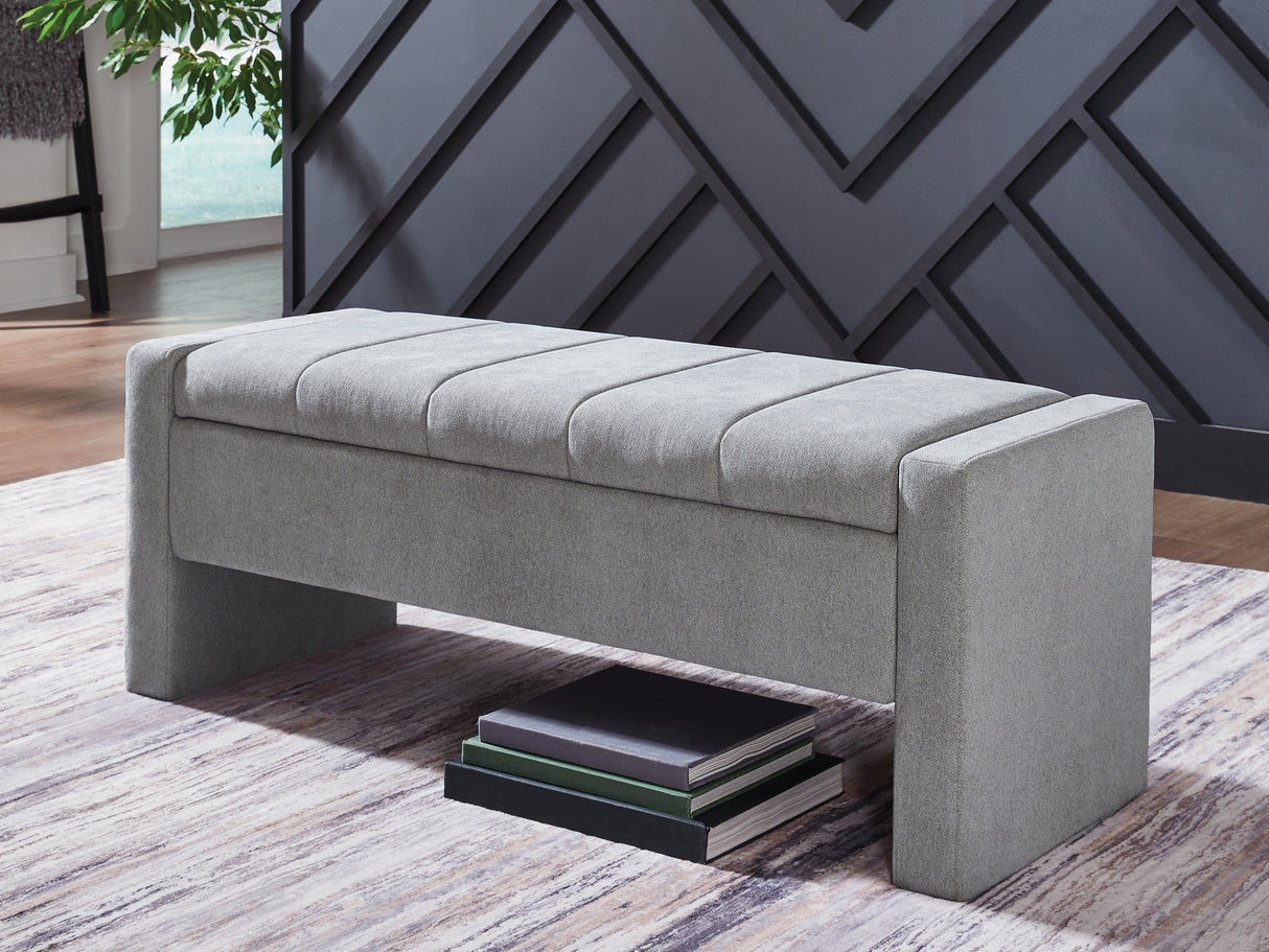 Mega Furniture - Ashley Furniture - Akselman Storage Bench - Storage Bench / Gray / 50"W x 19"D x 19"H - A3000744