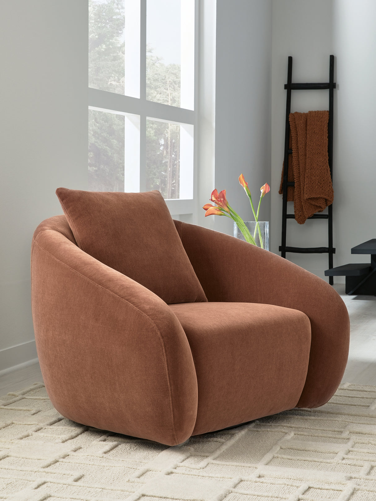 Mega Furniture - Ashley Furniture - Yahya Swivel Accent Chair - Swivel Accent Chair / Sienna - A3000780