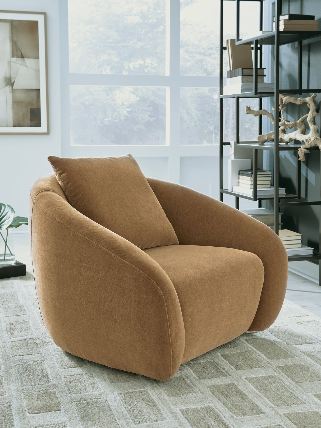 Mega Furniture - Ashley Furniture - Yahya Swivel Accent Chair - Swivel Accent Chair / Camel - A3000781