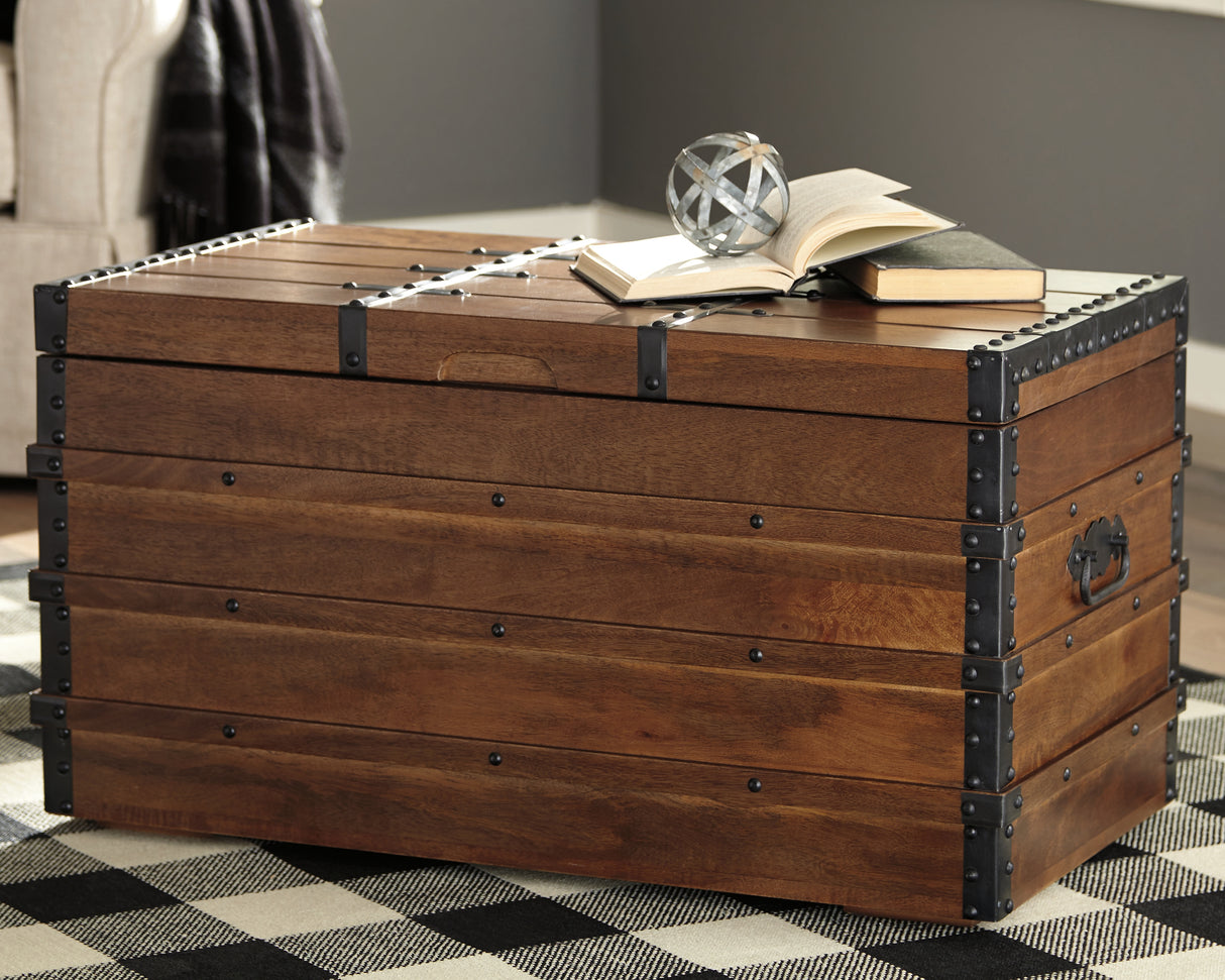 Mega Furniture - Ashley Furniture - Kettleby Storage Trunk - Storage Trunk / Brown - A4000096