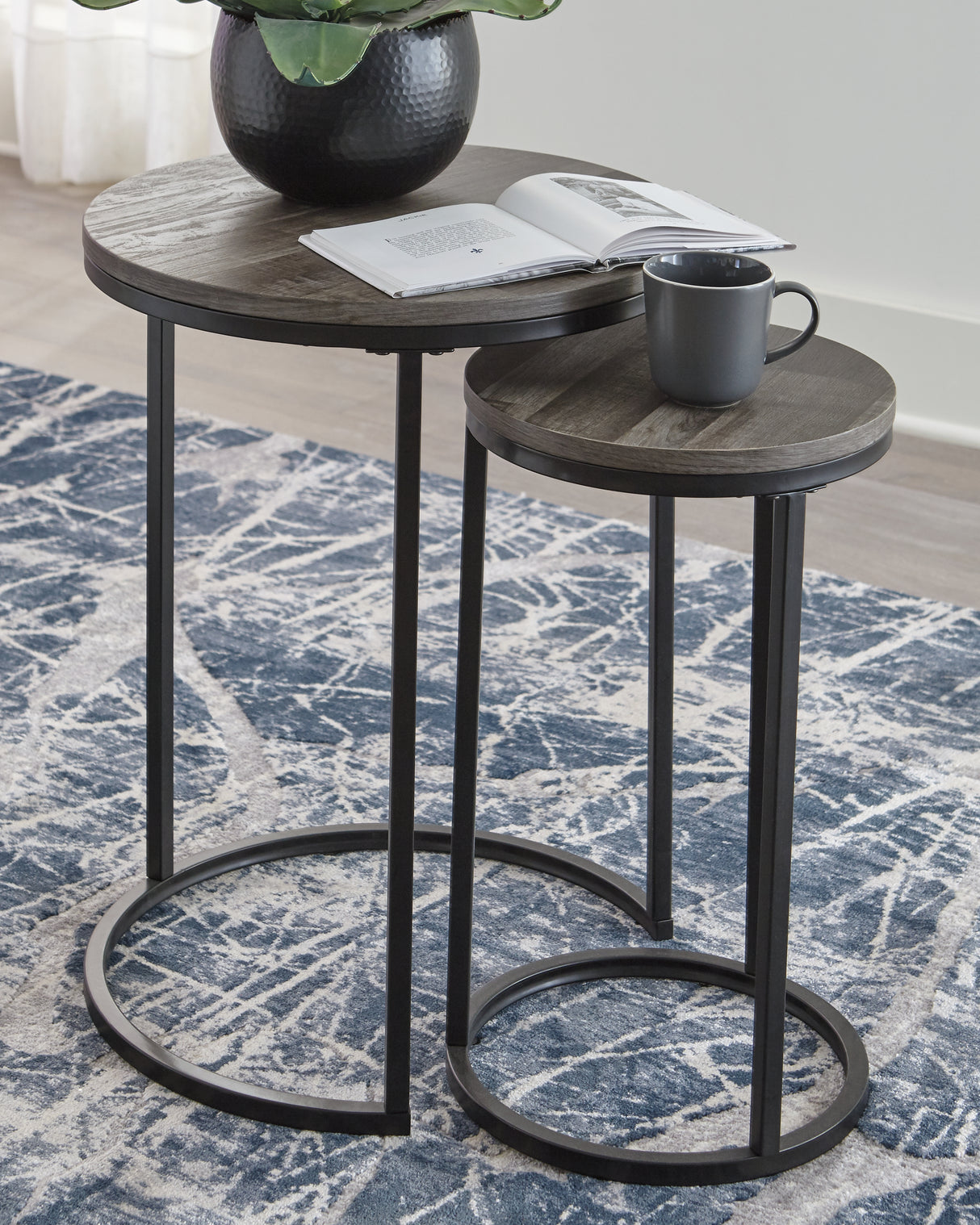 Mega Furniture - Ashley Furniture - Briarsboro Accent Table (Set of 2) - Accent Table Set (Set of 2) / Black/Gray - A4000231