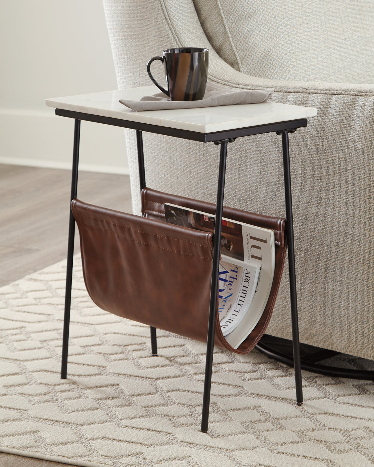 Mega Furniture - Ashley Furniture - Etanbury Accent Table - Accent Table / Brown/Black/White - A4000254