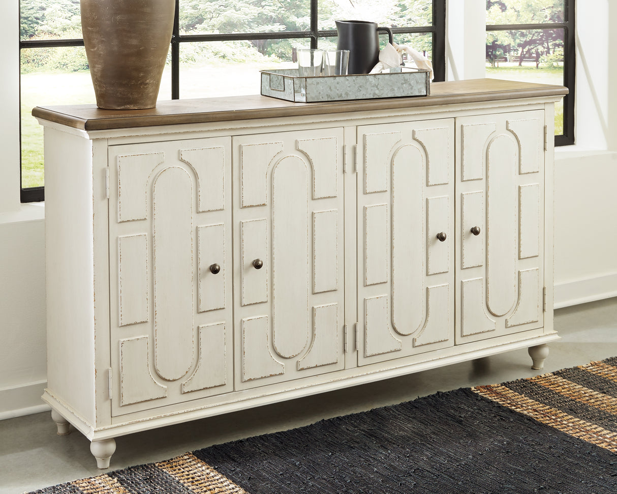 Mega Furniture - Ashley Furniture - Roranville Accent Cabinet - Accent Cabinet / Antique White - A4000268