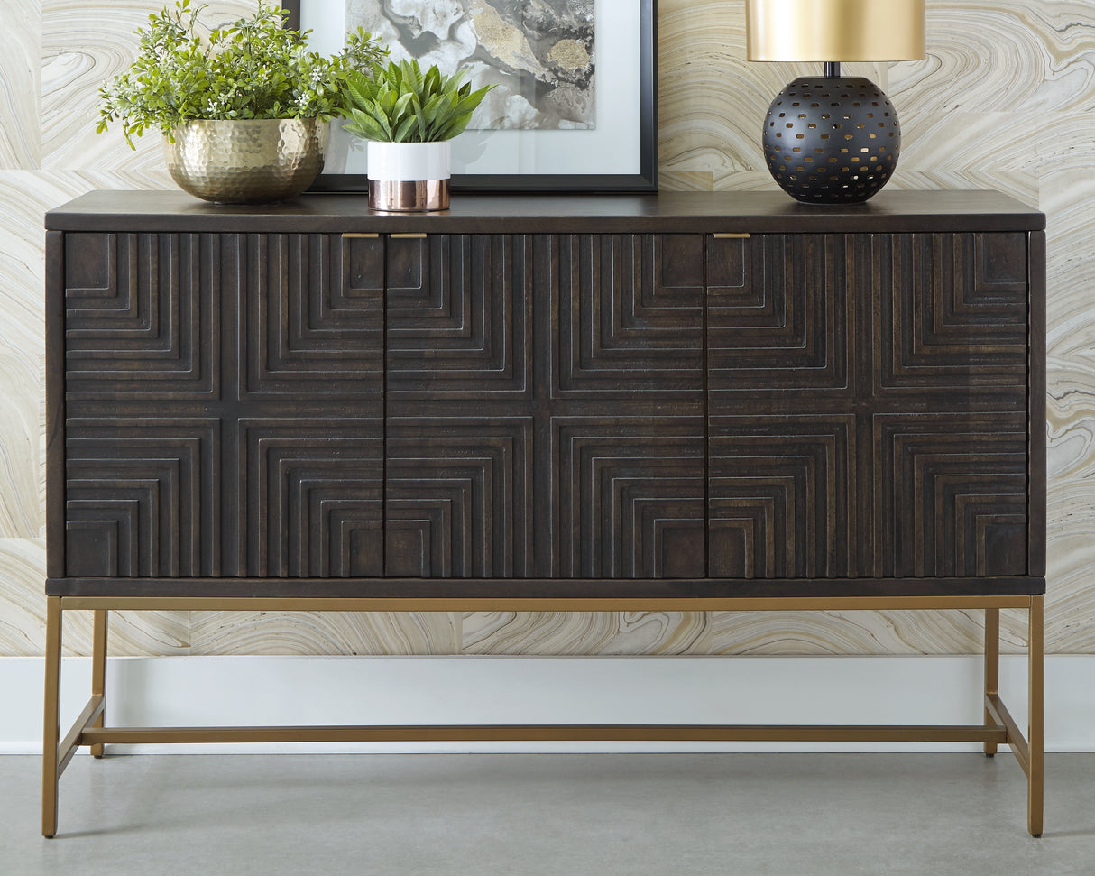 Mega Furniture - Ashley Furniture - Elinmore Accent Cabinet - Accent Cabinet / Brown/Gold Finish - A4000316