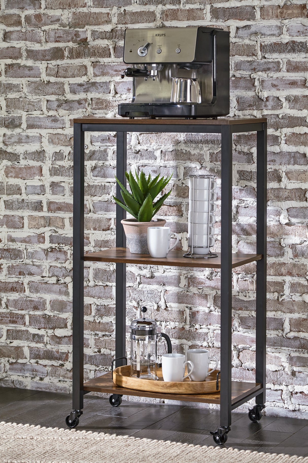 Mega Furniture - Ashley Furniture - Bevinfield Bar Cart - Bar Cart / Brown/Black - A4000394