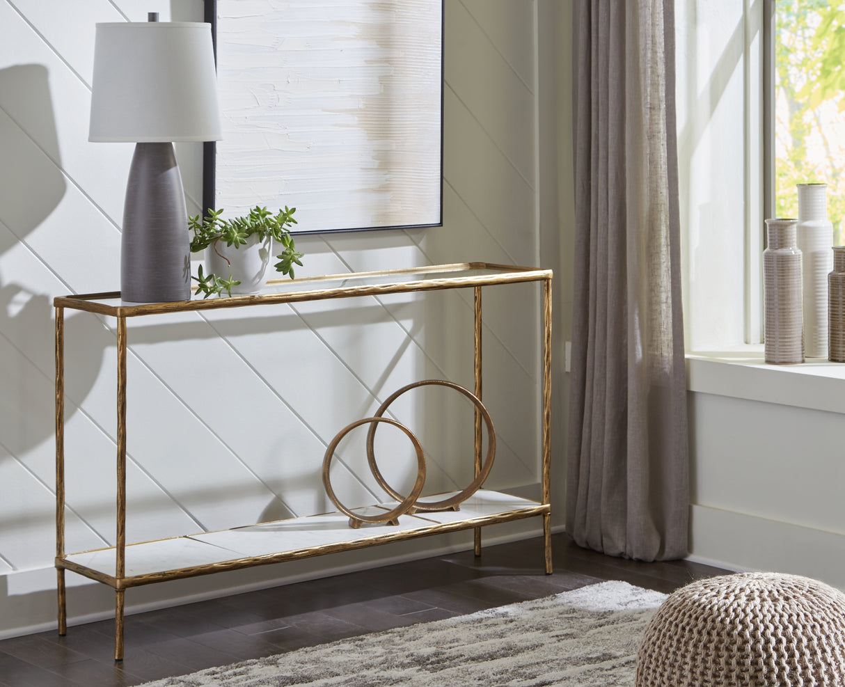 Mega Furniture - Ashley Furniture - Ryandale Console Sofa Table - Console Sofa Table / Antique Brass Finish - A4000443