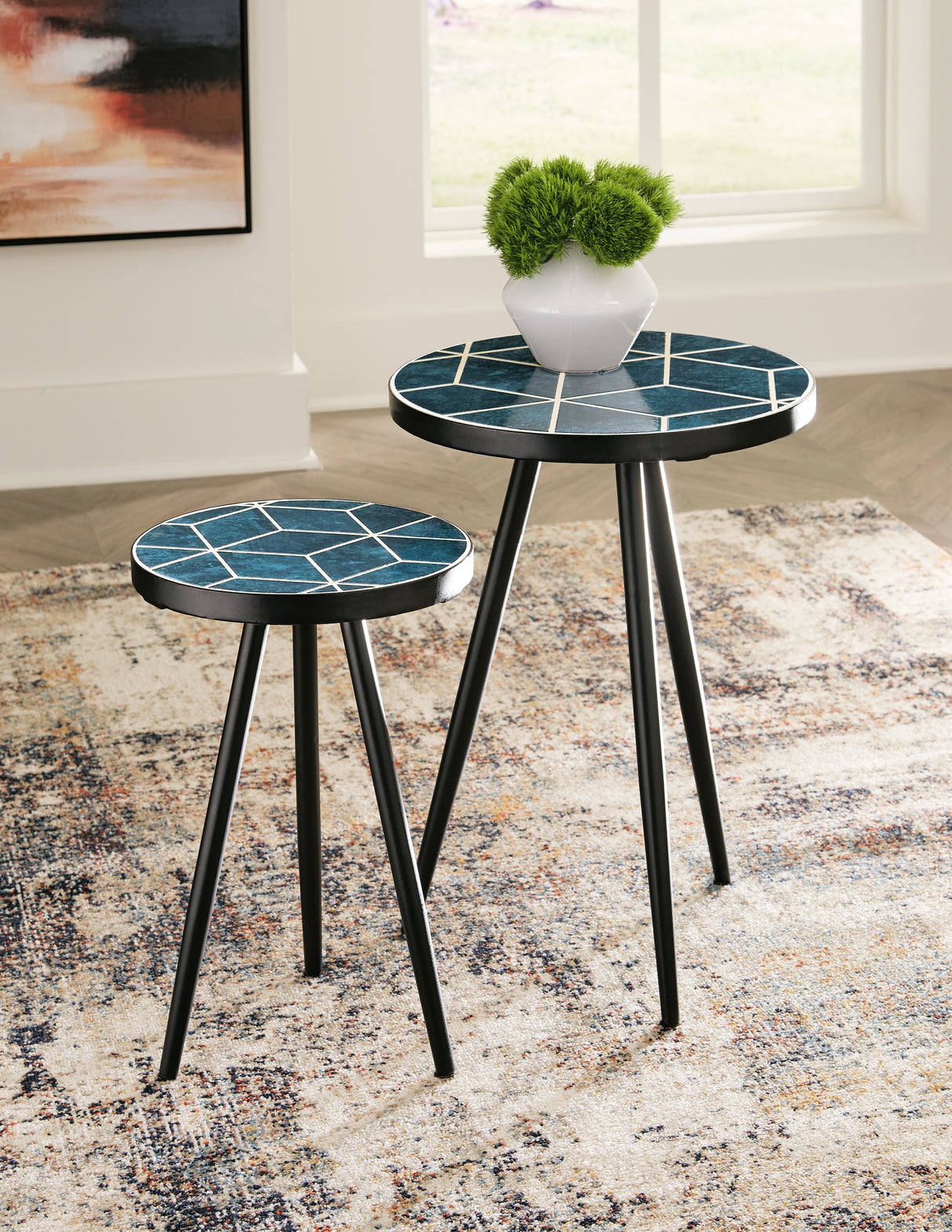 Mega Furniture - Ashley Furniture - Clairbelle Accent Table (Set of 2) - Accent Table (Set of 2) / Teal - A4000523