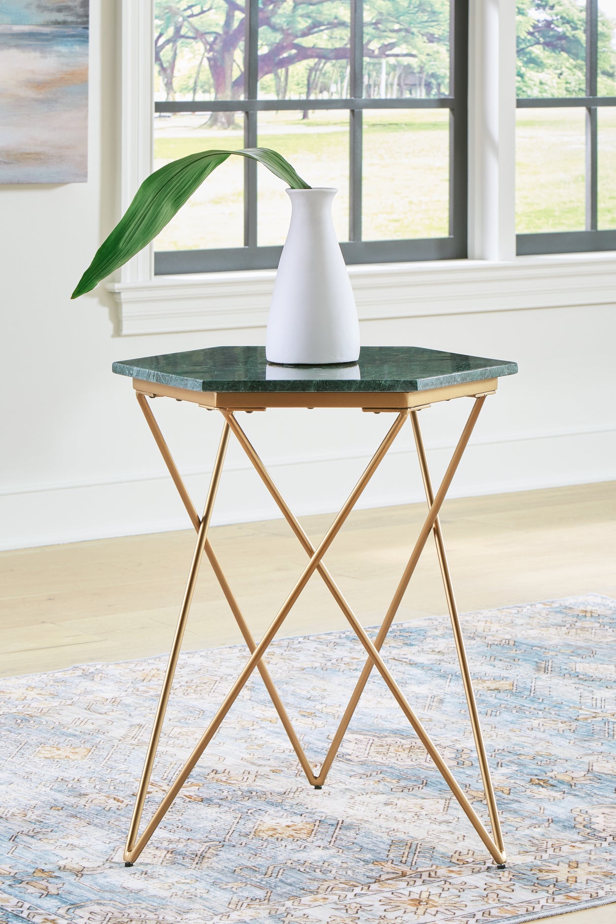 Mega Furniture - Ashley Furniture - Engelton Accent Table - Accent Table / Green/Gold - A4000526