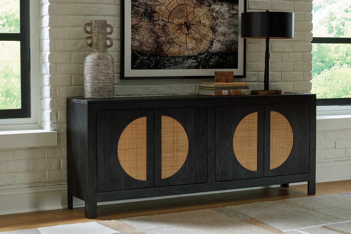 Mega Furniture - Ashley Furniture - Cliffiings Accent Cabinet - Accent Cabinet / Black/Natural - A4000575