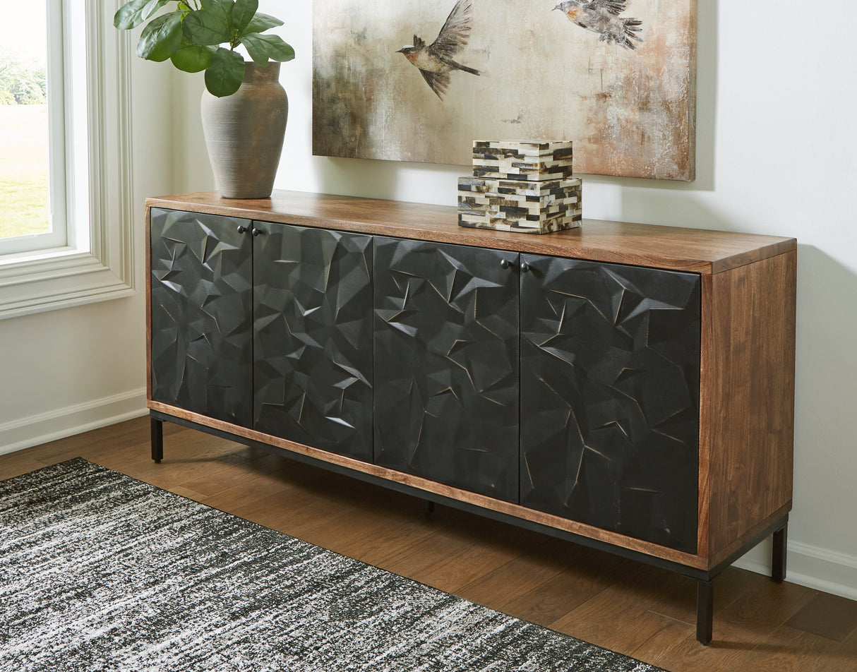 Mega Furniture - Ashley Furniture - Dorannby Accent Cabinet - Accent Cabinet / Black/Brown - A4000649