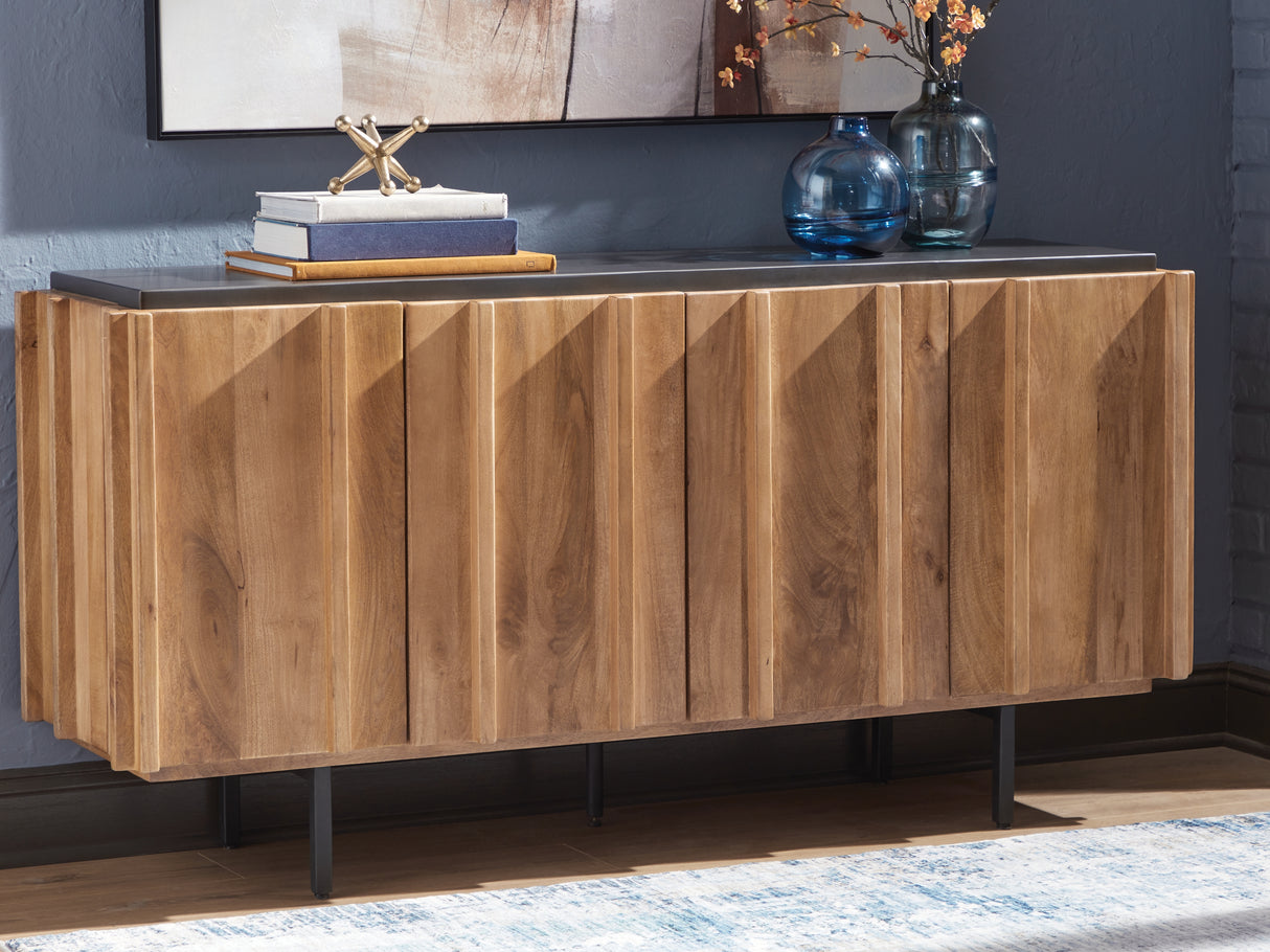 Mega Furniture - Ashley Furniture - Quintavious Accent Cabinet - Accent Cabinet / Brown/Charcoal - A4000685