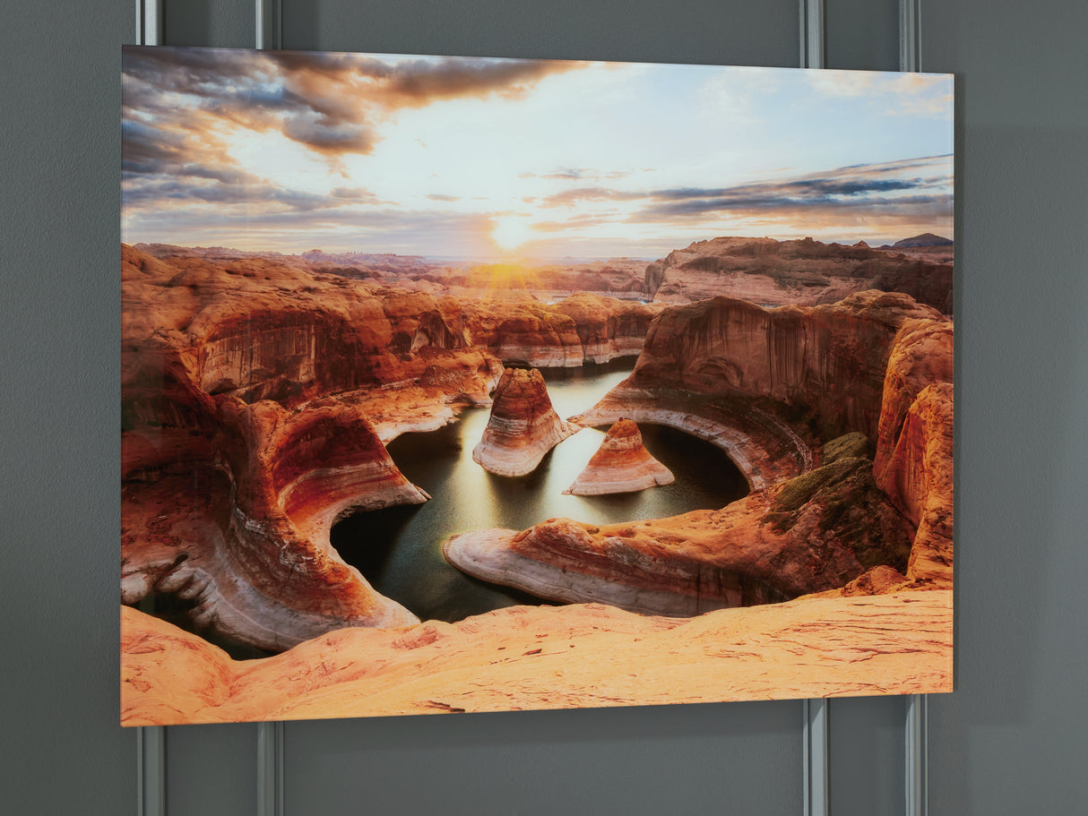 Mega Furniture - Ashley Furniture - Deemsdon Wall Decor - Wall Art / Blue/Amber - A8000436