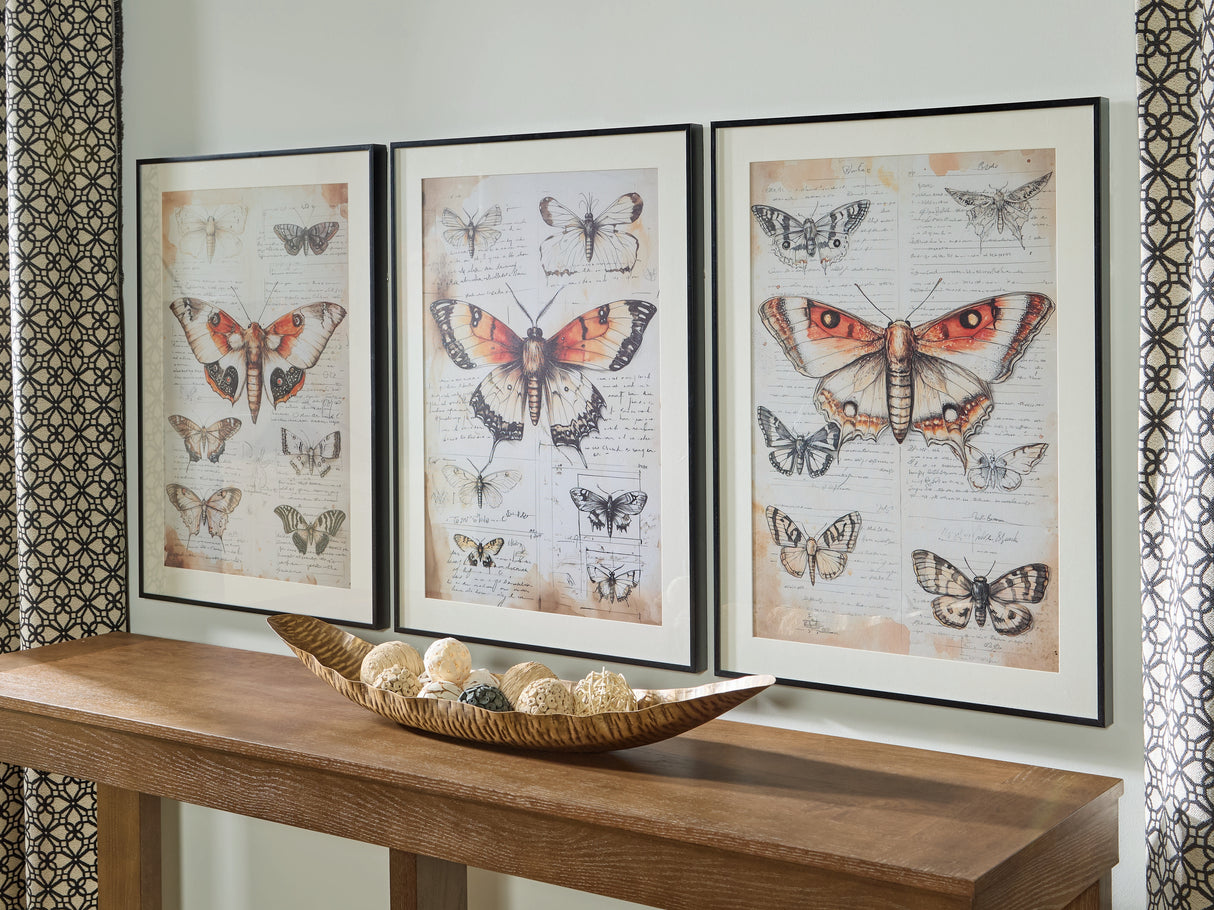 Mega Furniture - Ashley Furniture - Jossletts Wall Decor - Wall Art Set (3/CN) / Orange/Black/Ivory - A8000490