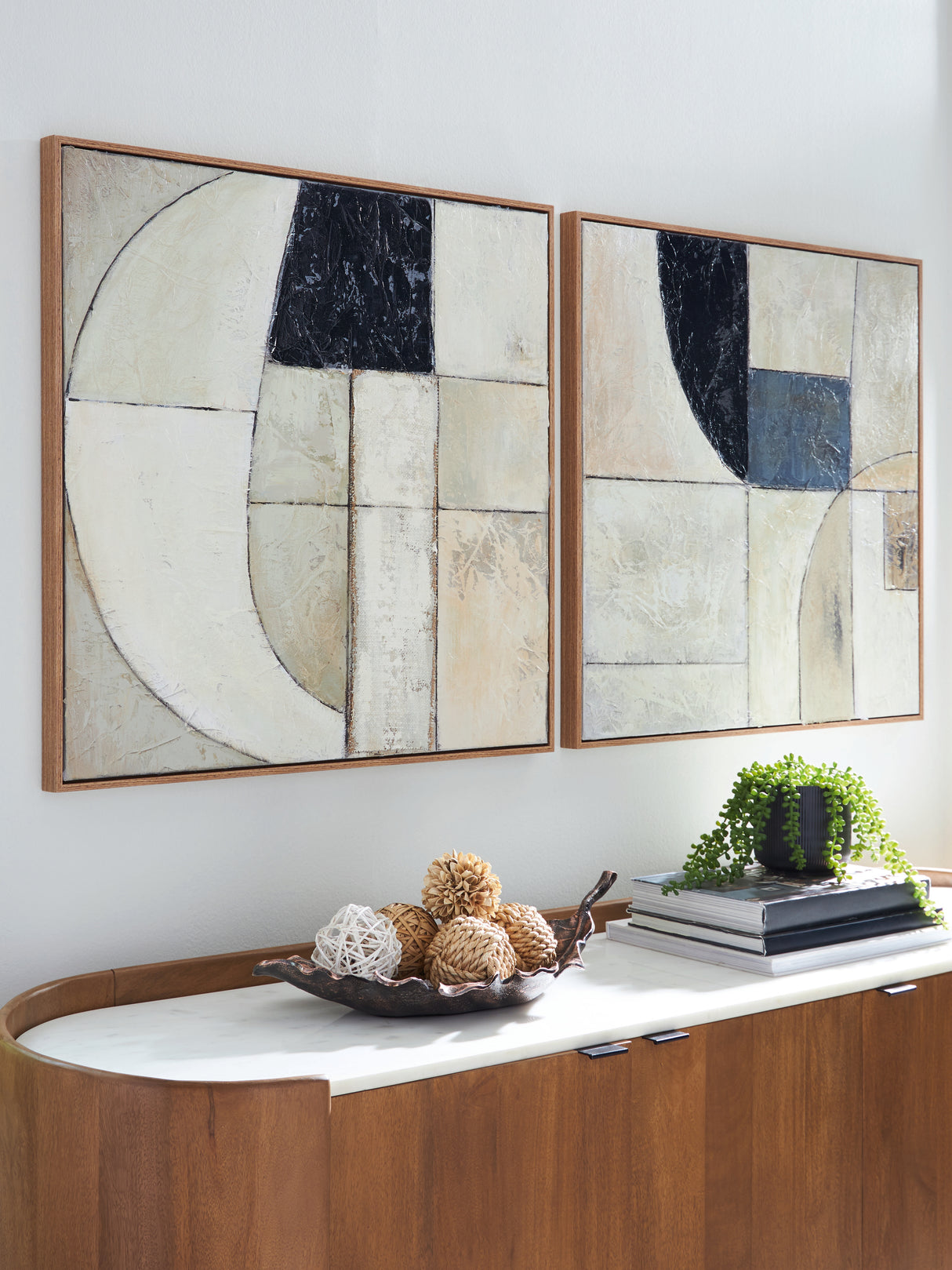 Mega Furniture - Ashley Furniture - Bexlen Wall Decor - Wall Art Set (Set of 2) / Tan/Taupe/Black - A8000498