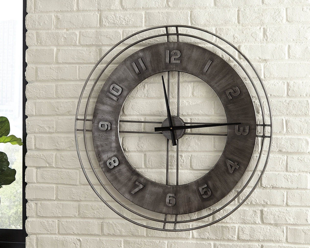 Mega Furniture - Ashley Furniture - Ana Sofia Wall Decor - Wall Clock / Antique Gray - A8010068