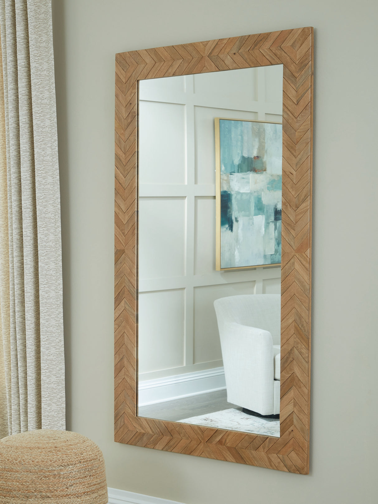 Mega Furniture - Ashley Furniture - Waylane Mirror - Floor Mirror / Brown - A8010347