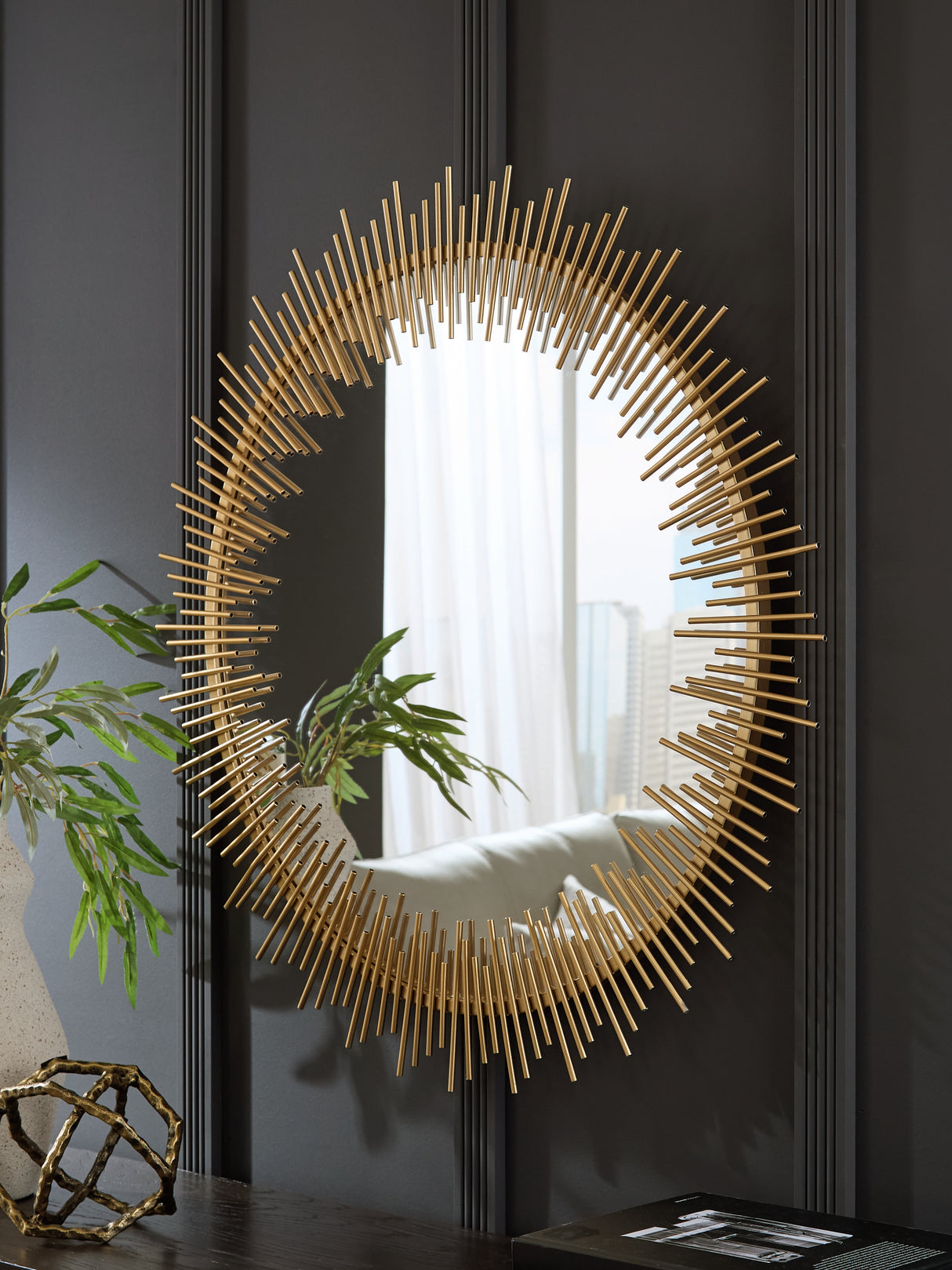 Mega Furniture - Ashley Furniture - Wainport Mirror - Accent Mirror / Gold Finish - A8010405