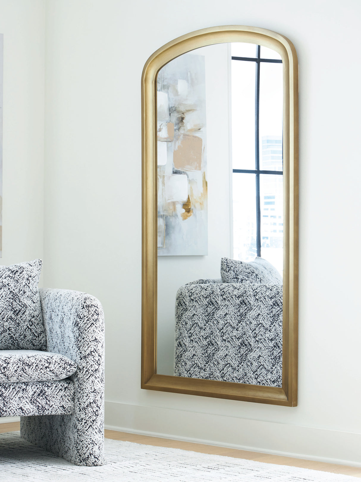 Mega Furniture - Ashley Furniture - Fintan Mirror - Floor Mirror / Gold Finish - A8010436