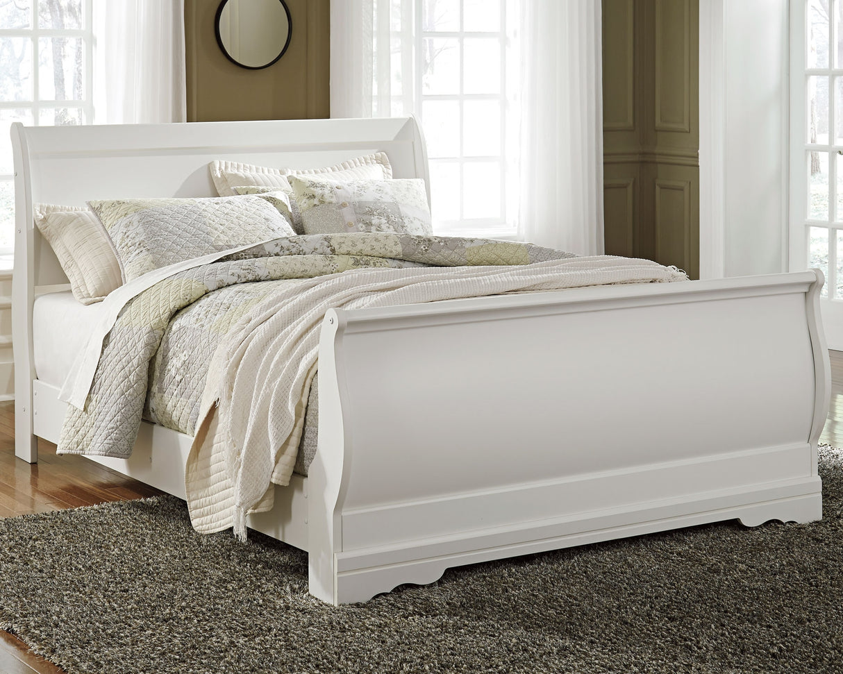 Mega Furniture - Ashley Furniture - Anarasia Bedroom - Queen Sleigh Bed / White - B129B4