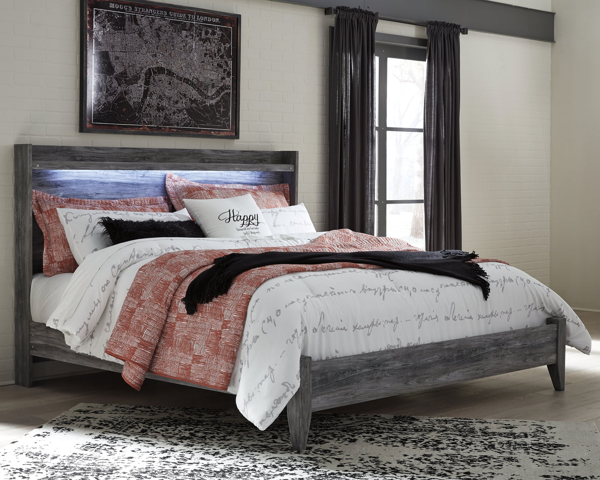 Mega Furniture - Ashley Furniture - Baystorm Bedroom - King Panel Bed / Gray - B221B11