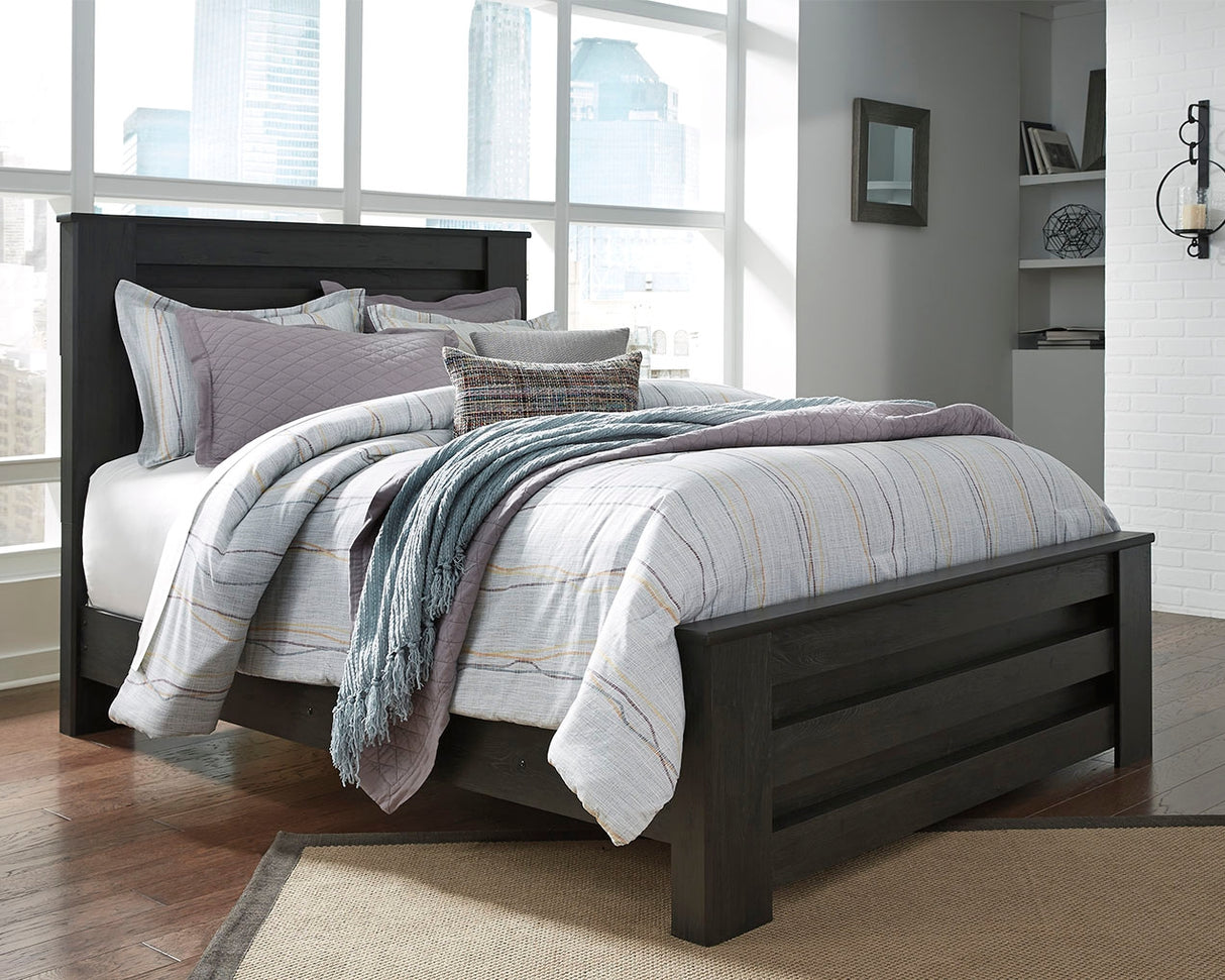 Mega Furniture - Ashley Furniture - Brinxton Bedroom - Queen Panel Bed / Charcoal - B249B2