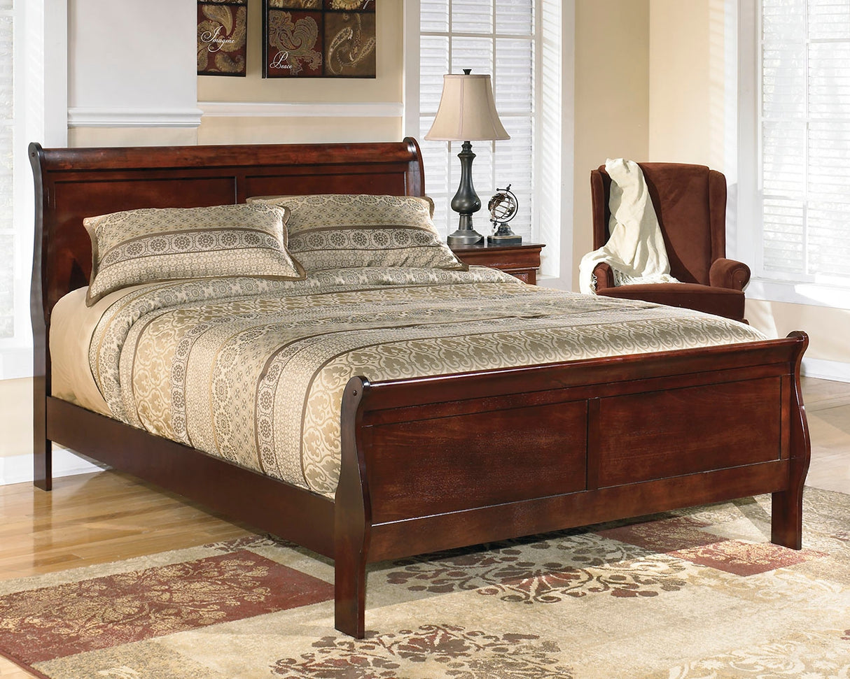 Mega Furniture - Ashley Furniture - Alisdair Bedroom - King Sleigh Bed / Reddish Brown - B376B8