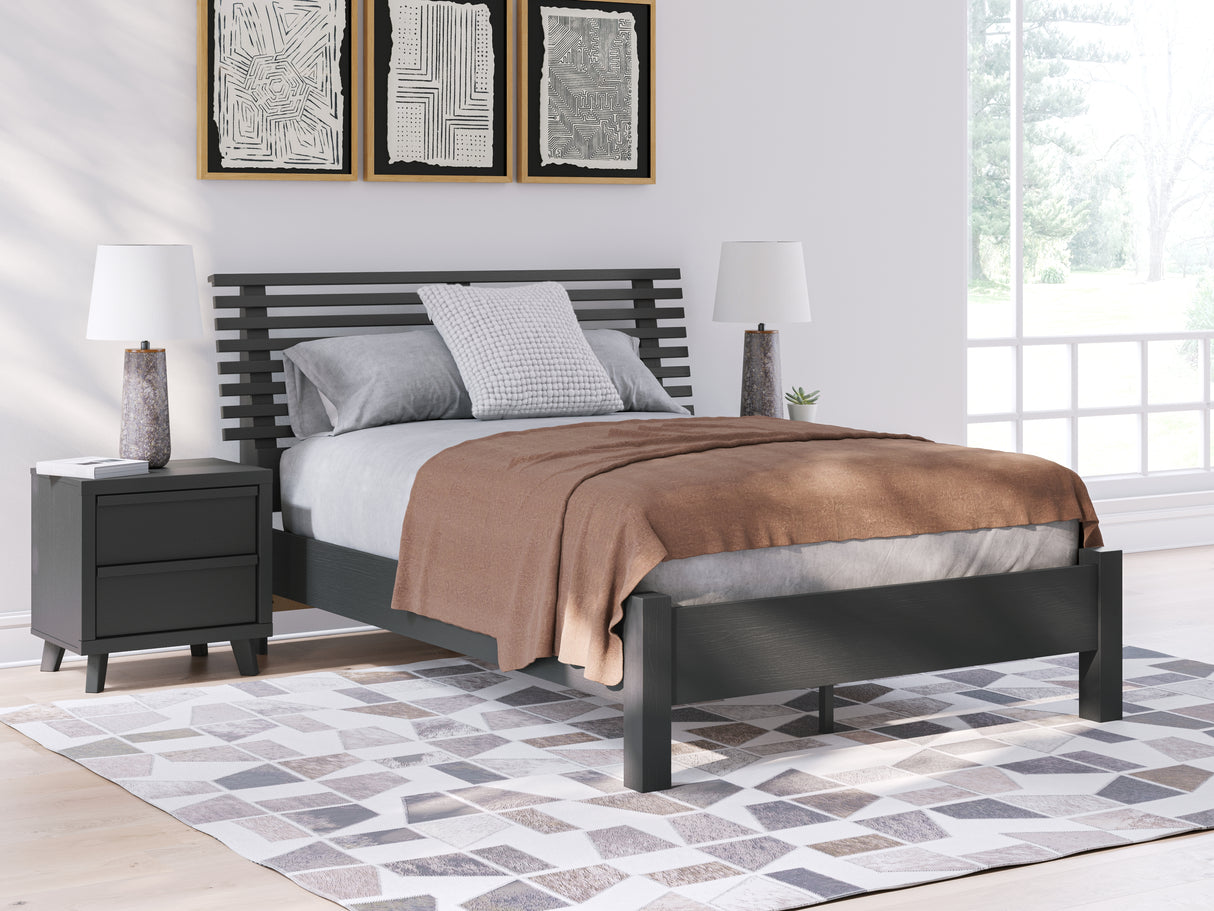 Mega Furniture - Ashley Furniture - Danziar Bedroom - Full Slat Panel Bed / Black - B1013B19