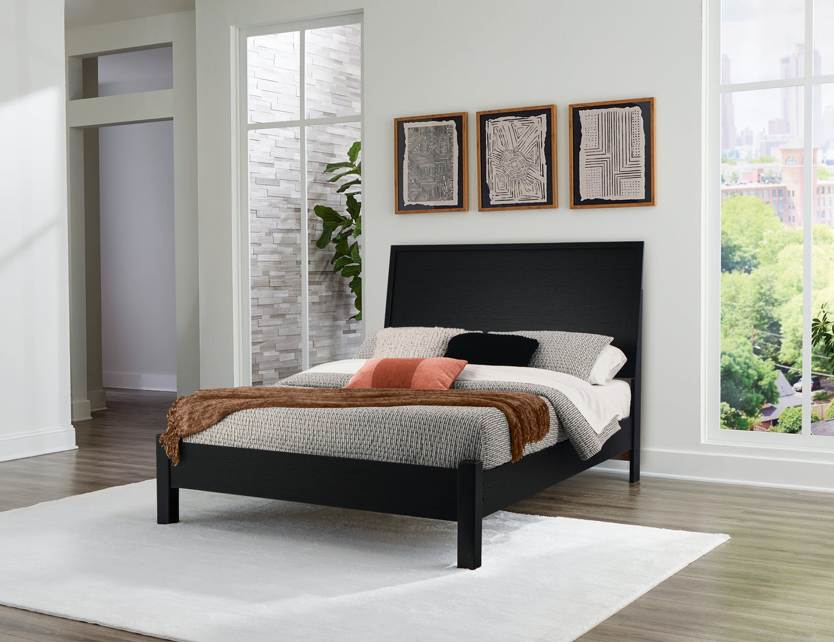 Mega Furniture - Ashley Furniture - Danziar Bedroom - Queen Panel Bed / Black - B1013B5