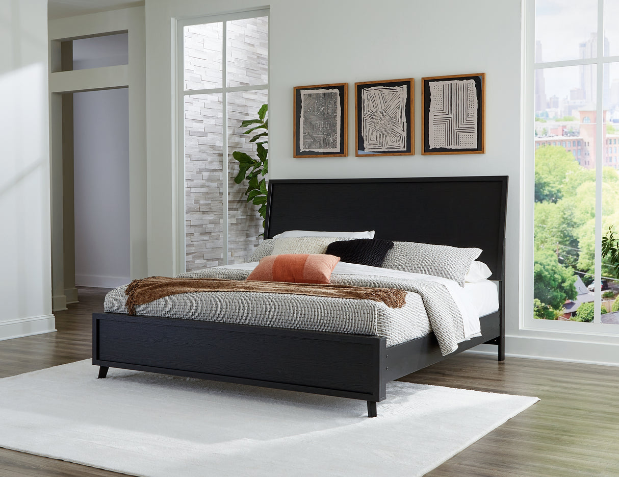 Mega Furniture - Ashley Furniture - Danziar Bedroom - King Panel Bed / Black - B1013B7