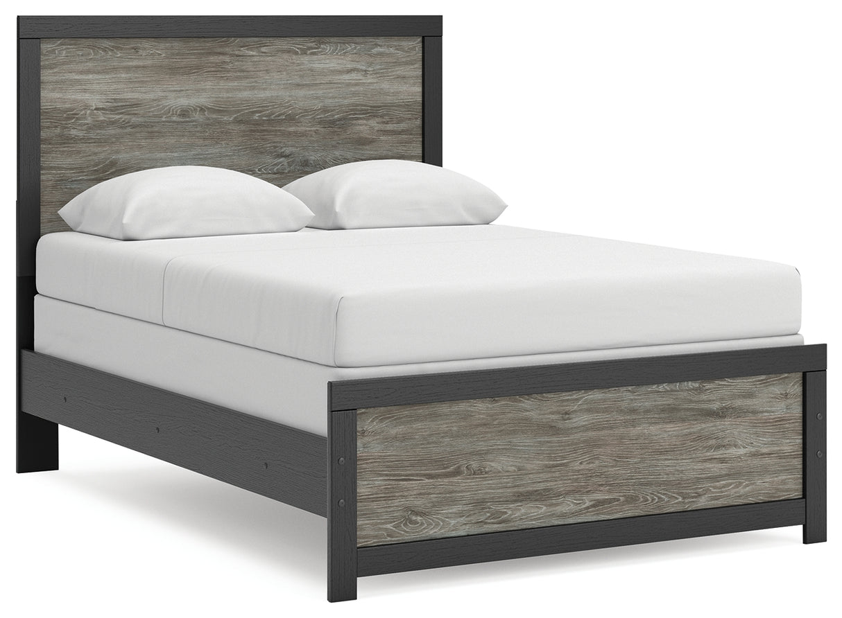 Mega Furniture - Ashley Furniture - Broachmyn Bedroom - Full Panel Bed / Black/Gray - PCB1118B9