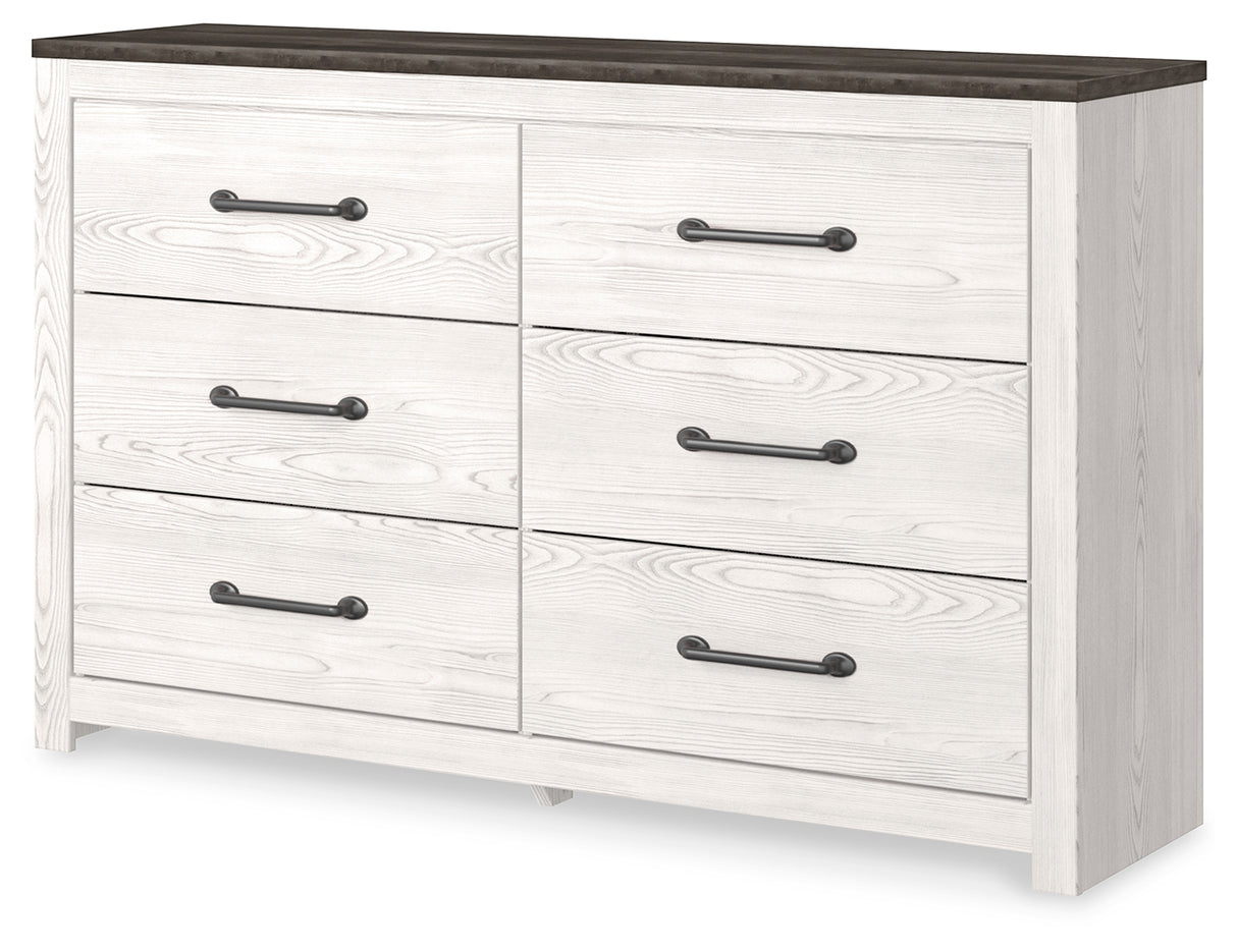 Mega Furniture - Ashley Furniture - Gerridan Bedroom - Six Drawer Dresser / White/Gray - B1190-31