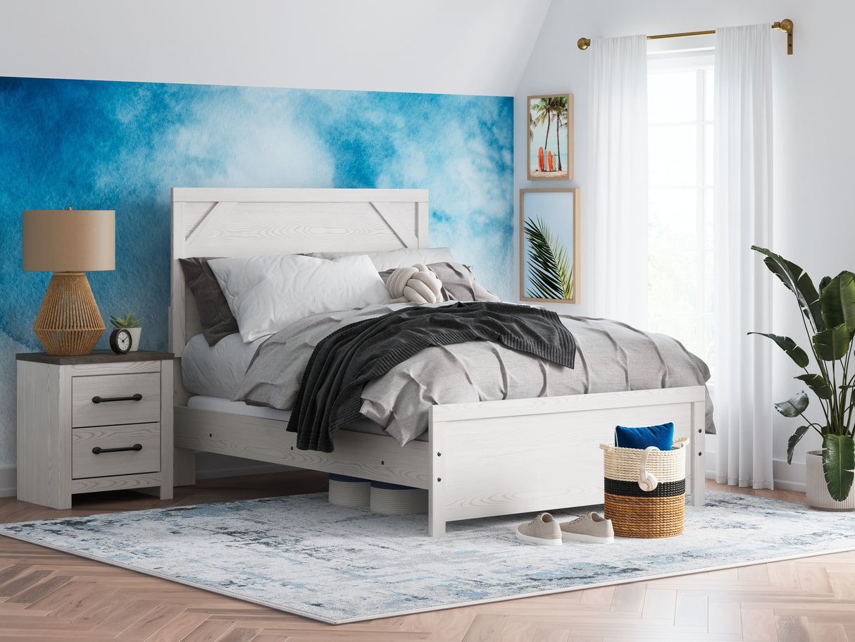 Mega Furniture - Ashley Furniture - Gerridan Bedroom - Full Panel Bed / White/Gray - B1190B4