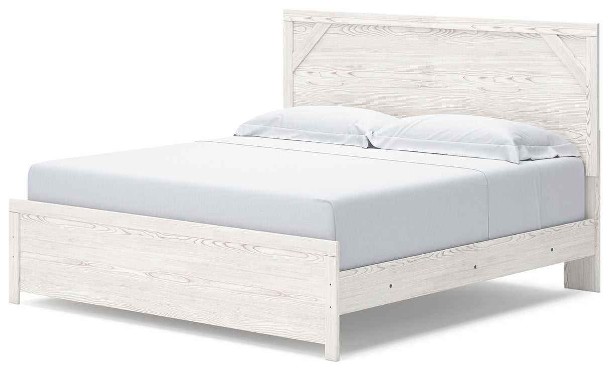 Mega Furniture - Ashley Furniture - Gerridan Bedroom - King Panel Bed / White/Gray - B1190B3