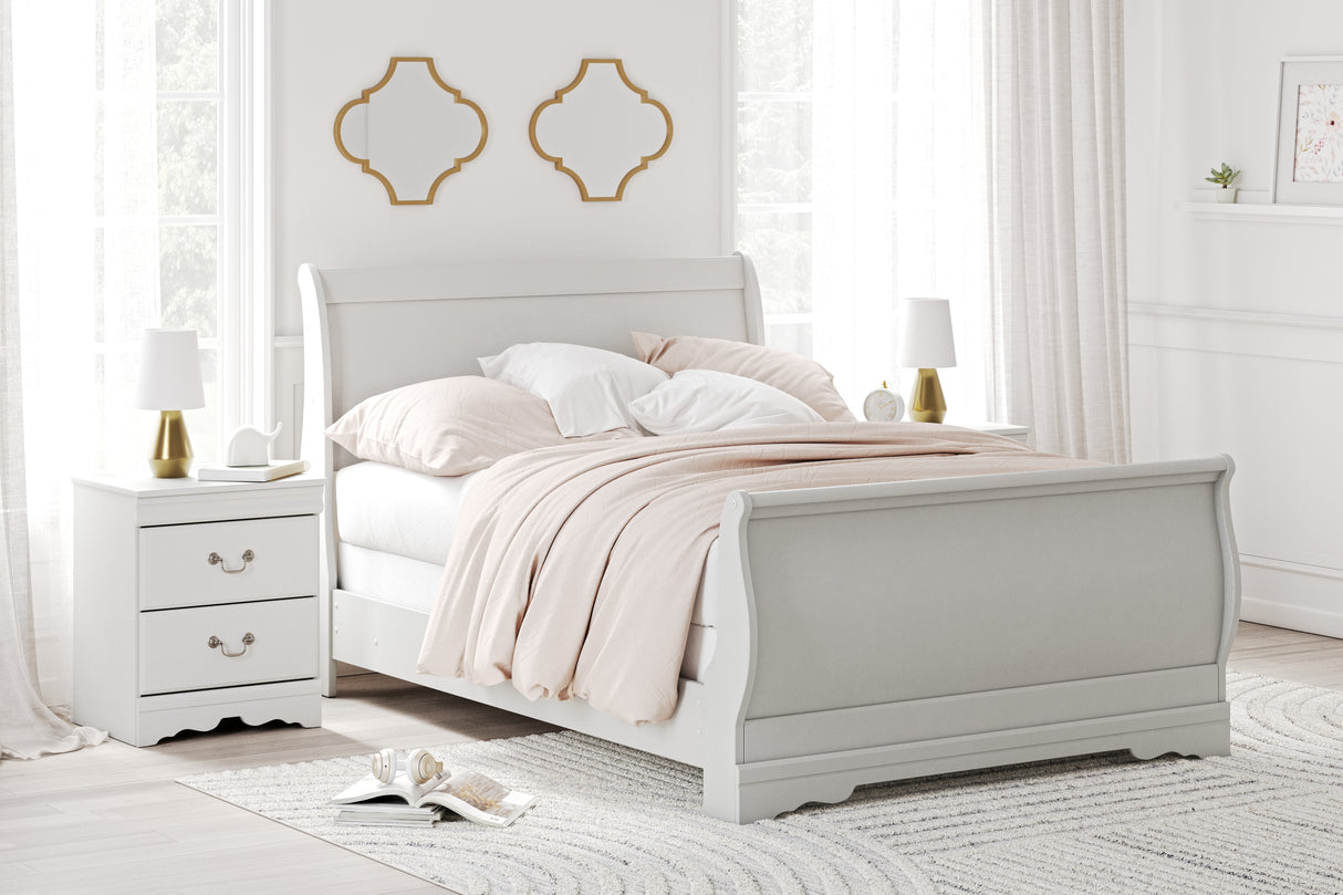 Mega Furniture - Ashley Furniture - Anarasia Bedroom - Full Sleigh Bed / White - B129B2