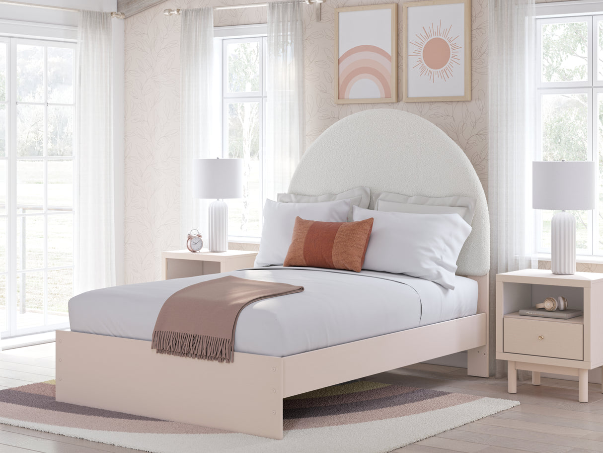 Mega Furniture - Ashley Furniture - Wistenpine Bedroom - Full Upholstered Panel Bed / Blush - B1323B9