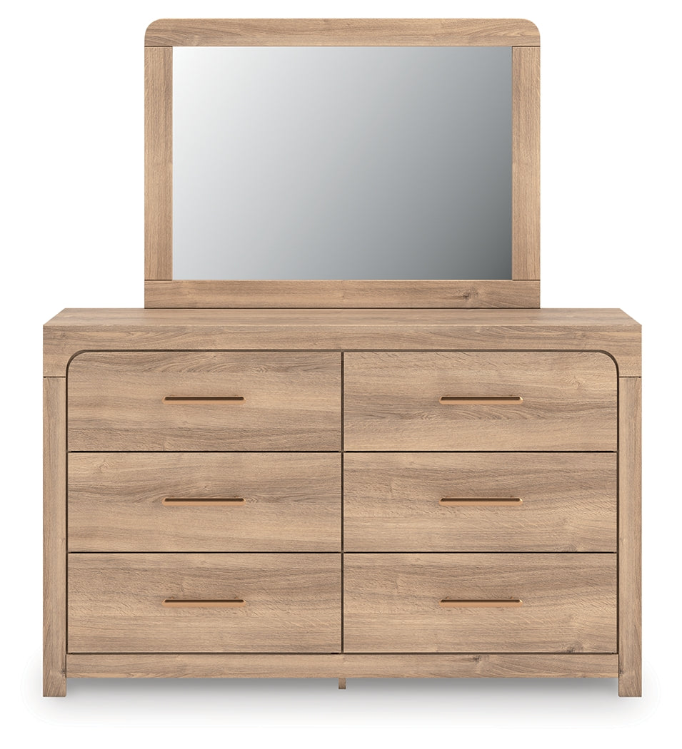 Mega Furniture - Ashley Furniture - Kinlanni Bedroom - Dresser and Mirror / Tan - PCB1360B1