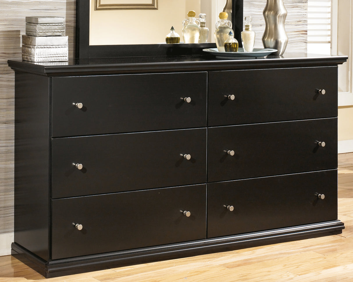 Mega Furniture - Ashley Furniture - Maribel Bedroom - Six Drawer Dresser / Black - B138-31