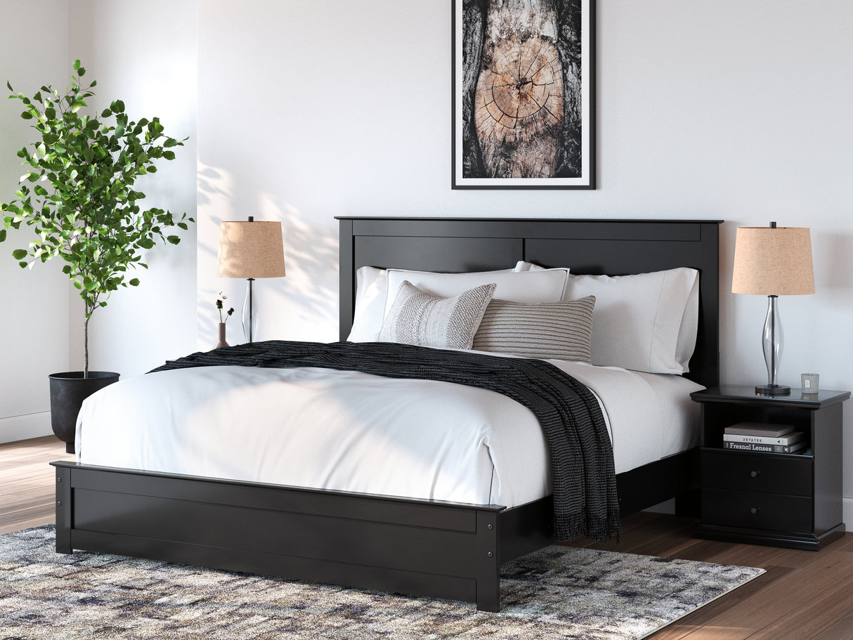 Mega Furniture - Ashley Furniture - Maribel Bedroom - King Panel Bed / Black - B138B57