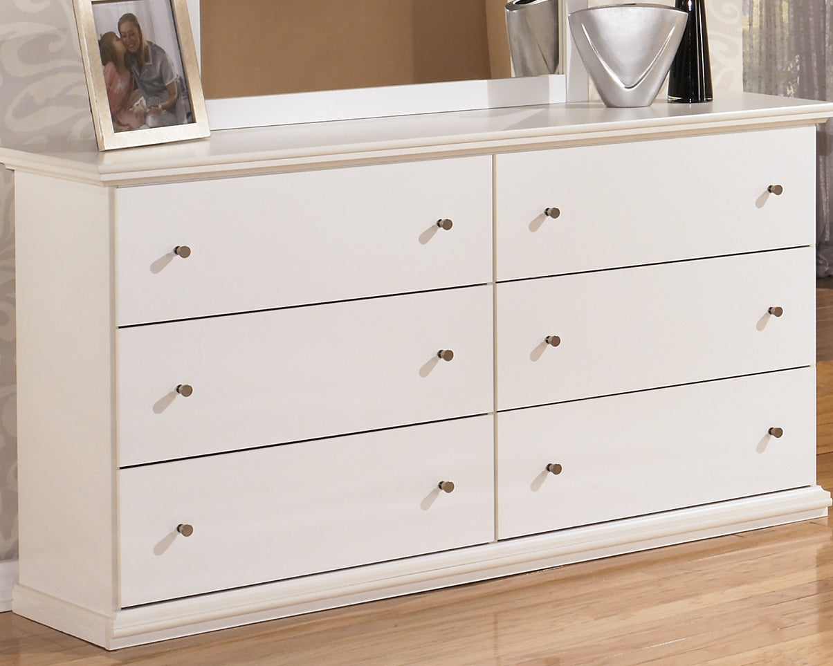 Mega Furniture - Ashley Furniture - Bostwick Shoals Bedroom - Six Drawer Dresser / White - B139-31