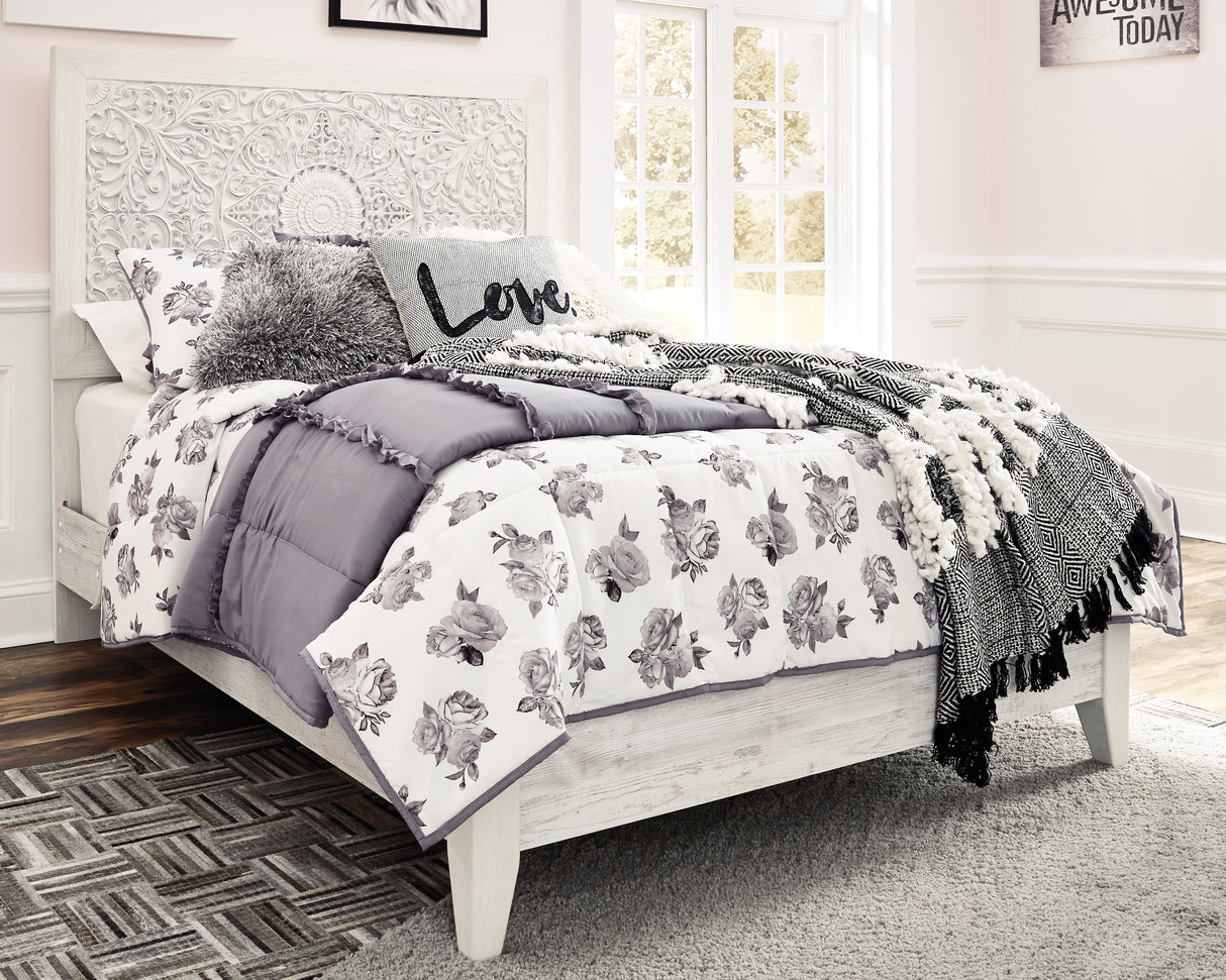 Mega Furniture - Ashley Furniture - Paxberry Bedroom - King Panel Bed / Whitewash - B181B10