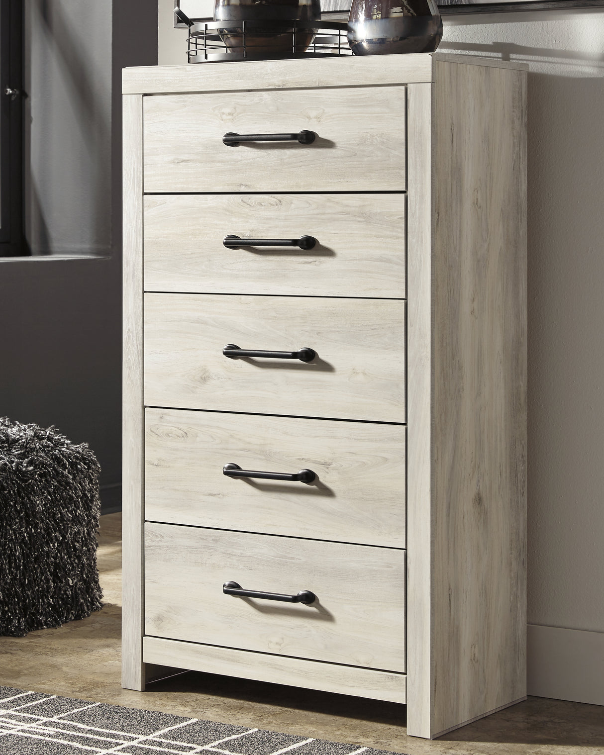 Mega Furniture - Ashley Furniture - Cambeck Bedroom - Five Drawer Chest / Whitewash - B192-46