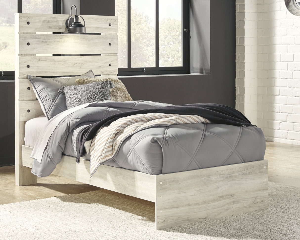 Mega Furniture - Ashley Furniture - Cambeck Bedroom - Twin Panel Bed / Whitewash - B192B2