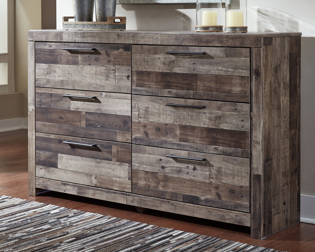 Mega Furniture - Ashley Furniture - Derekson Bedroom - Six Drawer Dresser / Multi Gray - B200-31