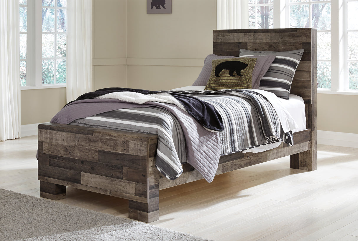 Mega Furniture - Ashley Furniture - Derekson Bedroom - Twin Panel Bed / Multi Gray - B200B2