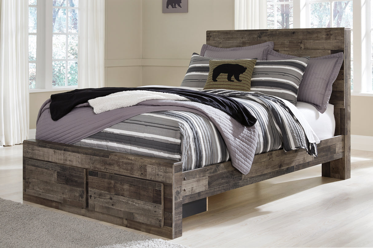 Mega Furniture - Ashley Furniture - Derekson Bedroom - Full Panel Bed with 2 Storage Drawers / Multi Gray - B200B16