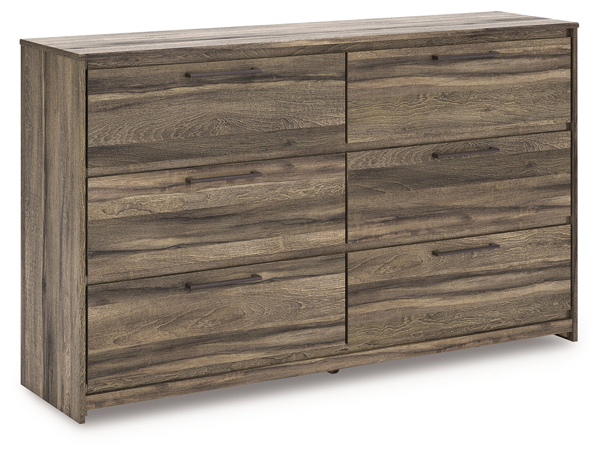 Mega Furniture - Ashley Furniture - Elbrim Bedroom - Six Drawer Dresser / Brown - PCB2005-31