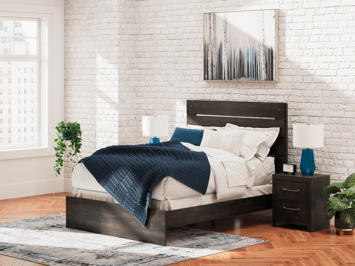 Mega Furniture - Ashley Furniture - Hollivern Bedroom - Queen Panel Bed / Dark Gray - PCB2108B2