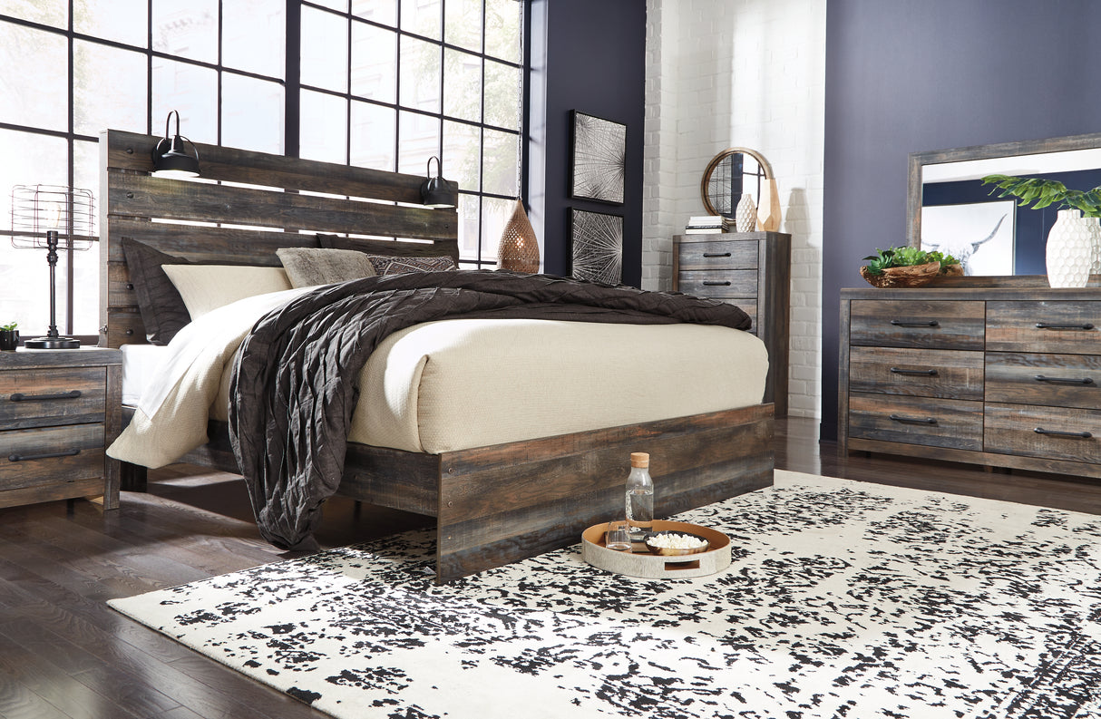 Mega Furniture - Ashley Furniture - Drystan Bedroom - King Panel Bed / Multi - B211B14