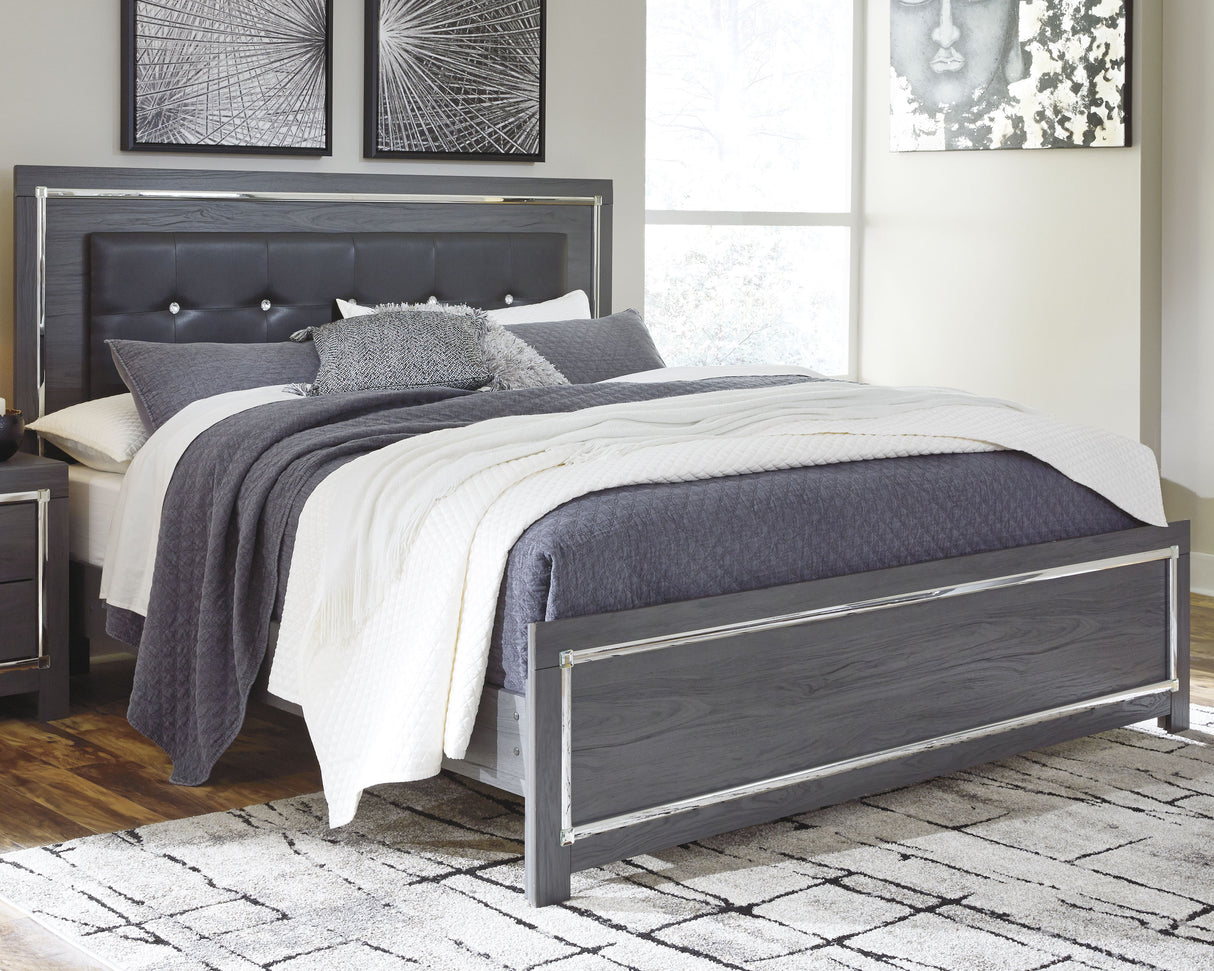 Mega Furniture - Ashley Furniture - Lodanna Bedroom - King Panel Bed / Gray - B214B10